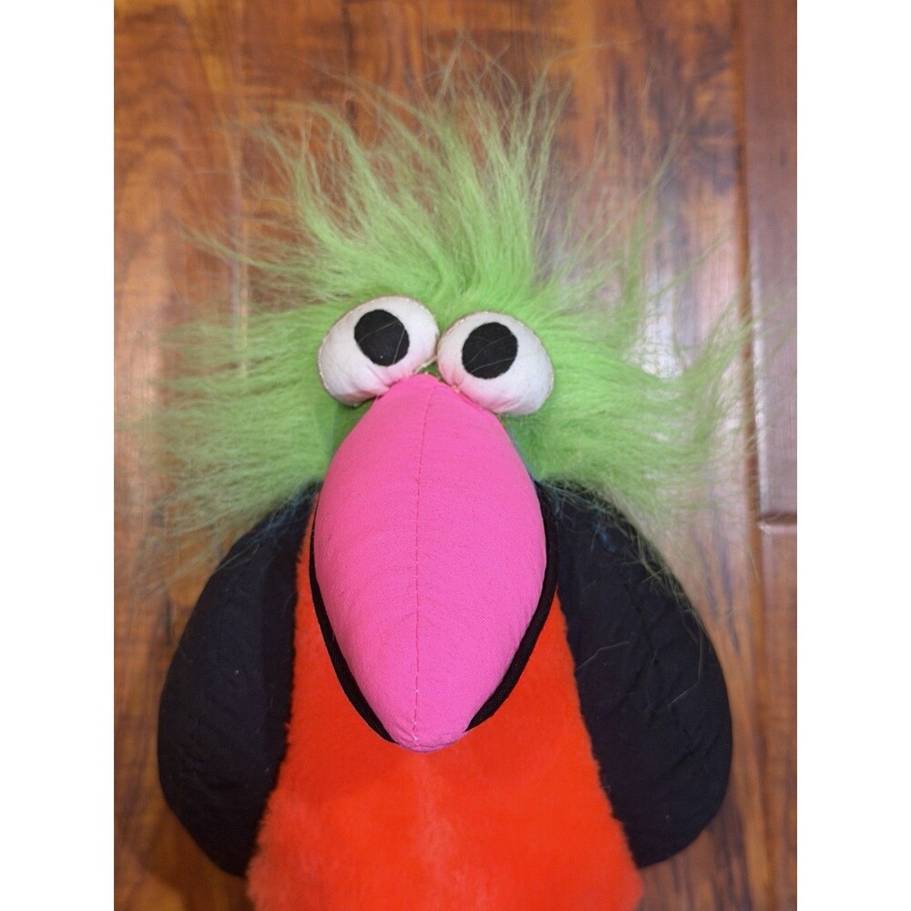 Vintage 1992 Ace Novelty Co. 12” Stuffed Animal Pink Orange Bird Plush Sample